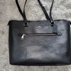 Coach Black Leather Tote Bag